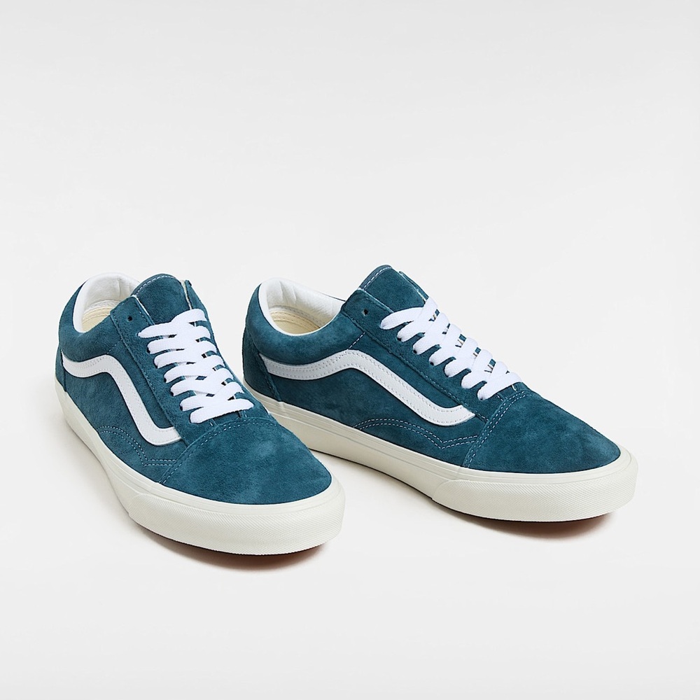 Vans Old Skool Suede Metallic Sidestripe Teal White Water Repellent Men’s 11
